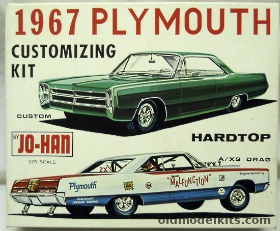 Jo-Han 1/25 1967 Plymouth Fury III 2 Door Hardtop Customizing Kit - Stock / Custom, C-1967-200 plastic model kit